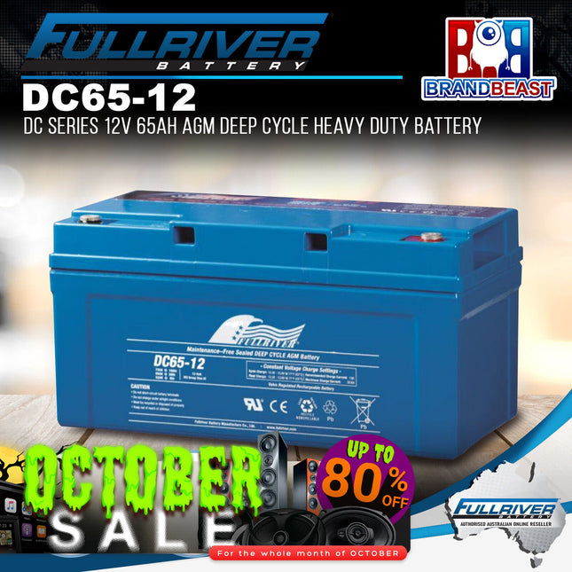 Fullriver DC65-12 (Japan) DC Series 12V 65Ah AGM Deep Cycle Heavy Duty Battery
