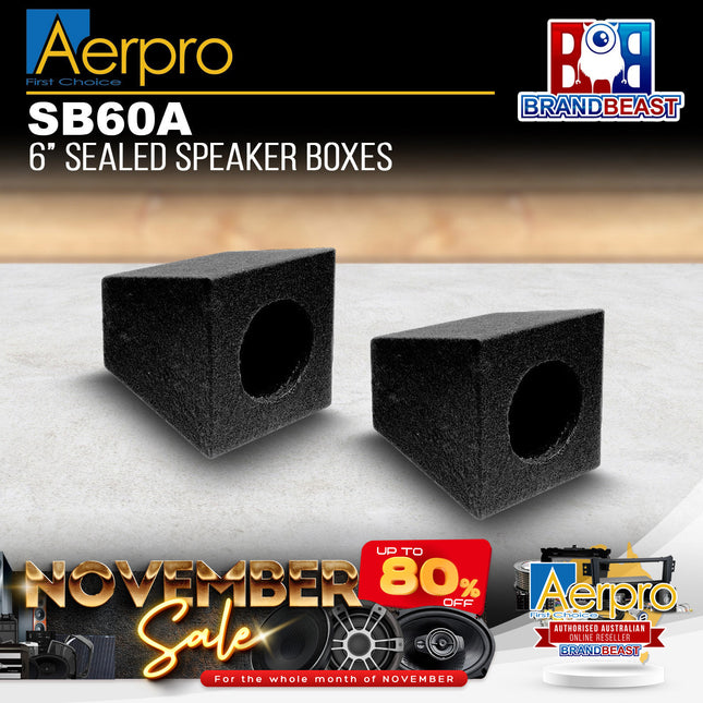 Aerpro SB60A Sealed Enclosure 6" Speaker Box - Gift Boxed Per Pair