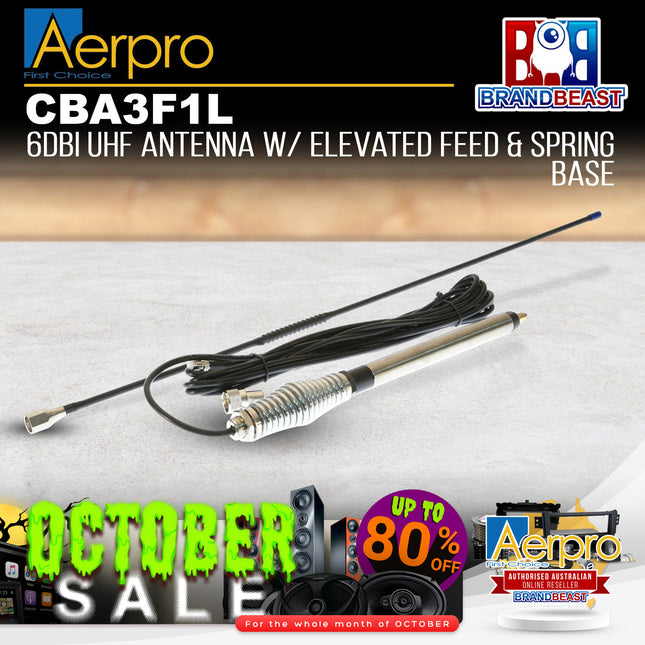 Aerpro CBA3F1L 6dBi 477MHz Silver Elevated Feed UHF Antenna