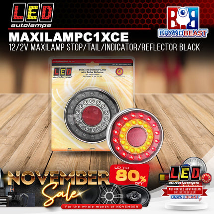 LED Autolamps MAXILAMPC1XCE 12/2V Maxilamp Stop/Tail/Indicator/Reflector Black