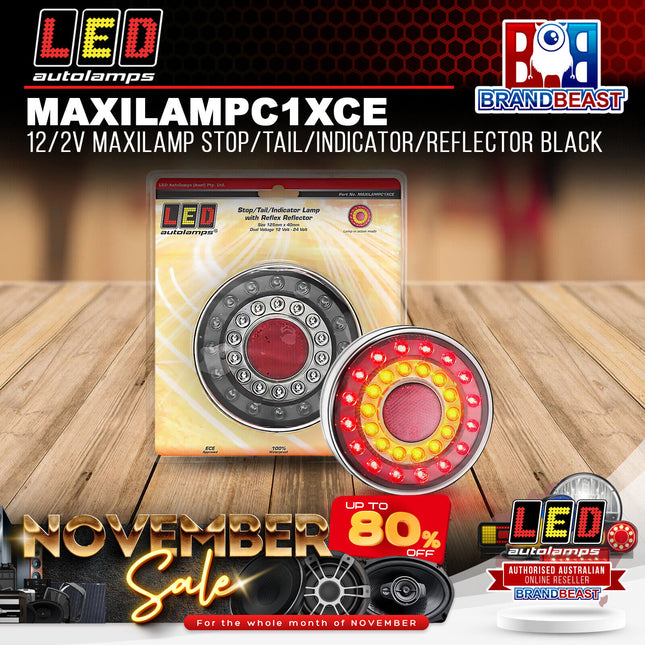LED Autolamps MAXILAMPC1XCE 12/2V Maxilamp Stop/Tail/Indicator/Reflector Black