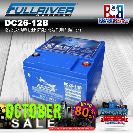 Fullriver DC26-12B DC Series 12V 26Ah AGM Deep Cycle Heavy Duty Battery