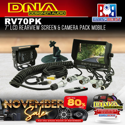 DNA RV70PK 7" 3-Channel LCD Rearview Screen & CCD Camera Pack