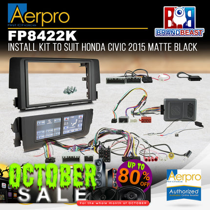 Aerpro FP8422K Install Kit to Suit Honda Civic 2015 Matte Black