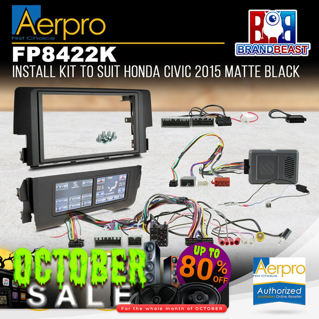Aerpro FP8422K Install Kit to Suit Honda Civic 2015 Matte Black