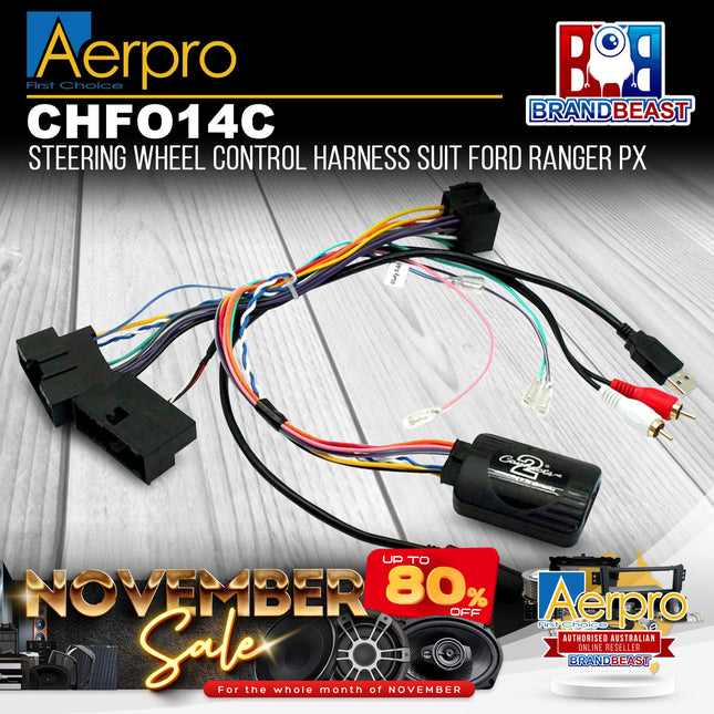 Aerpro CHFO14C Steering Wheel Control Harness Suit Ford Ranger PX