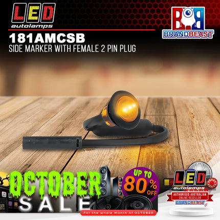 LED Autolamps 181AMCSB Side Marker With Female 2 Pin Plug