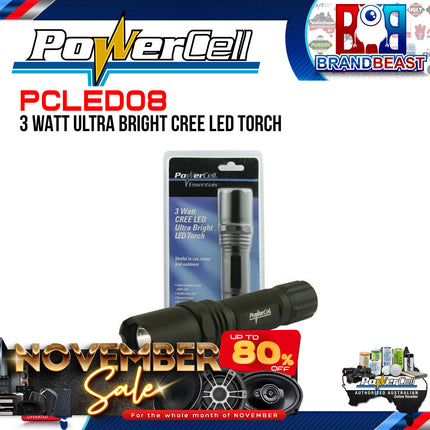 Powercell PCLED08 3 Watt Ultra Bright Cree LED Torch