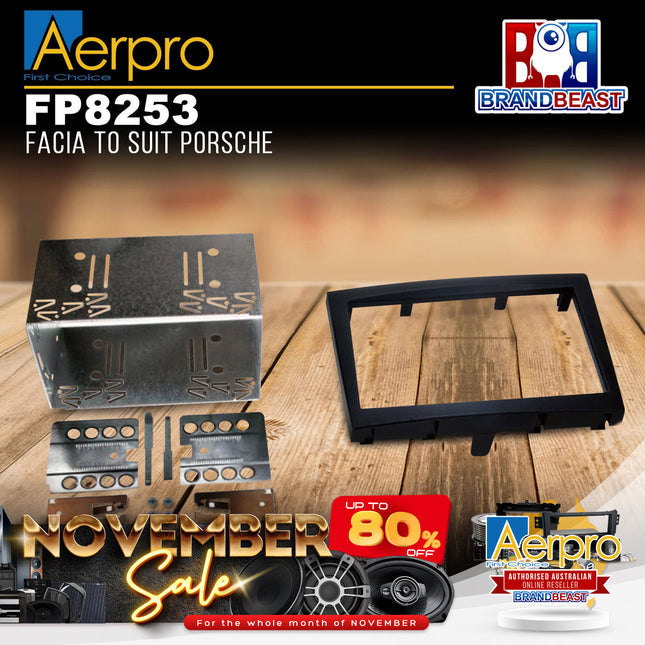 Aerpro FP8253 2DIN Black Facia Kit Suit Porsche 911 (997) & Boxster/Cayman (987)