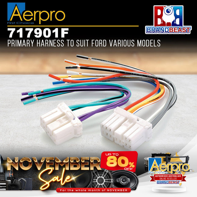 Aerpro 717901F Replacement OEM Headunit Harness Suit Ford & Mazda Various Models