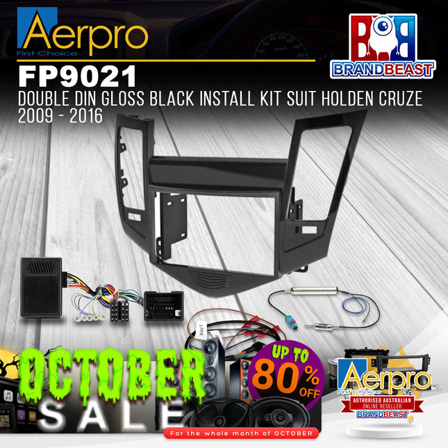 Aerpro FP9021 Double DIN Gloss Black Install Kit Suit Holden Cruze 2009 - 2016