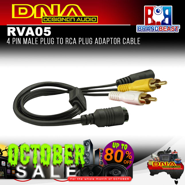DNA RVA05 4 Pin To RCA Plug Adaptor Cable