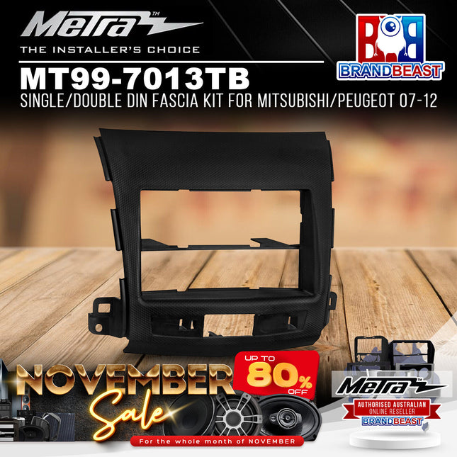 Metra MT99-7013TB Single/Double DIN Fascia Kit For Mitsubishi/Peugeot 07-12