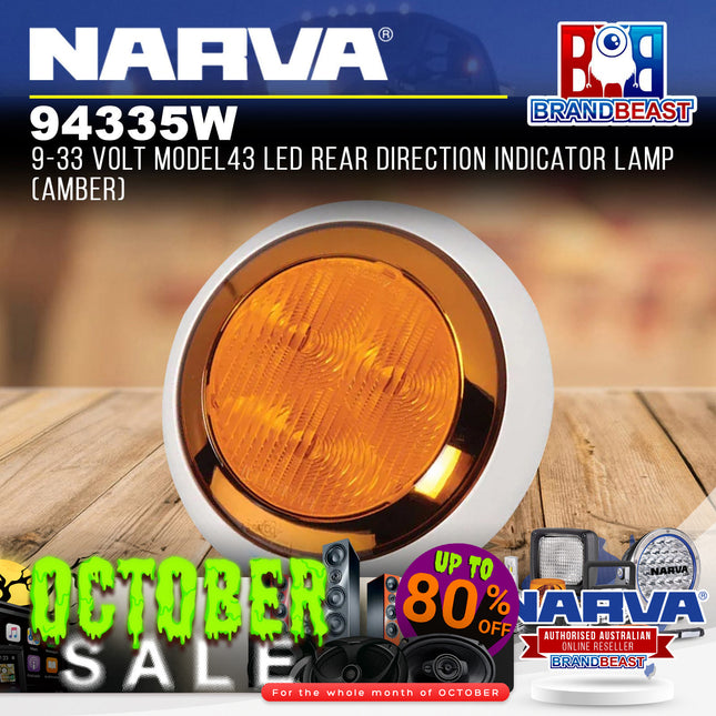 Narva 94335W 9-33 Volt MODEL43 LED Rear Direction Indicator Lamp (Amber)
