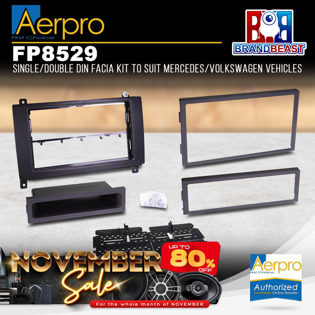 Aerpro FP8529 Single/Double DIN Black Facia Kit Suit Mercedes/Volkswagen Models