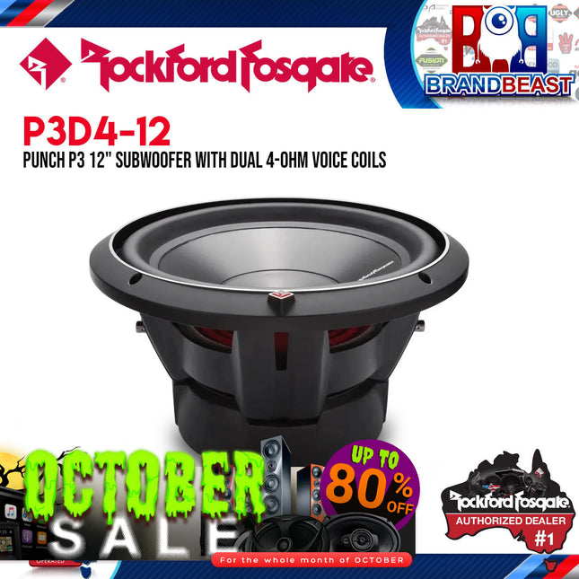 Rockford Fosgate P3D4-12 Punch 12" P3 4-Ohm DVC Subwoofer