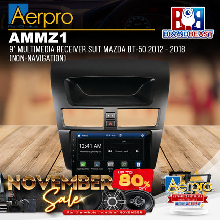 Aerpro AMMZ1 9" Multimedia Receiver For Mazda BT-50 2012 - 2018 (Non-Navigation)