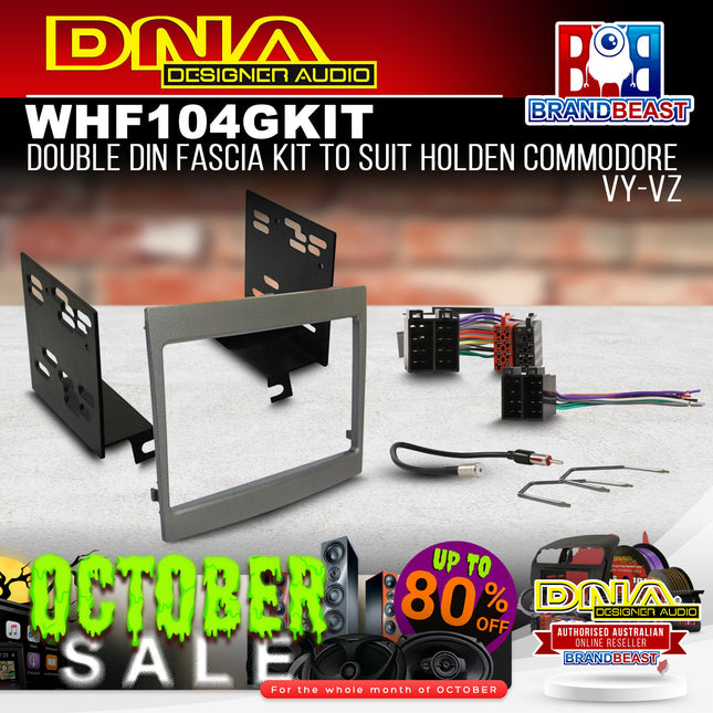 DNA WHF104GKIT Double DIN Install Kit to Suit Holden Commodore VY-VZ Grey