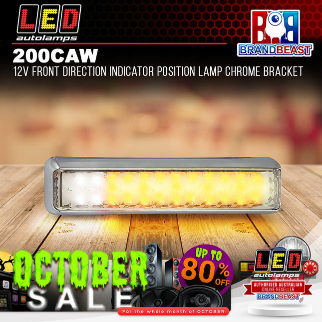LED Autolamps 200CAW 12V Front Direction Indicator Position Lamp Chrome Bracket