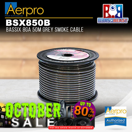 Aerpro BSX850B Bassix 8GA 50m Grey Smoke Cable