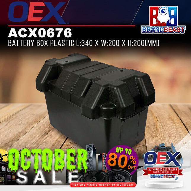 OEX ACX0676 Plastic Battery Box (340 x 200 x 200mm)