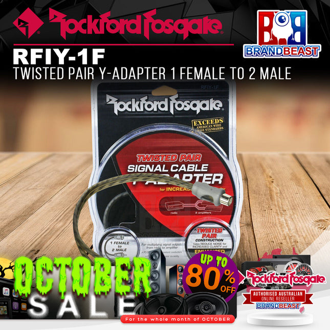 Rockford Fosgate RFIY-1F Twisted Pair Y-Adapter 1 Female To 2 Male