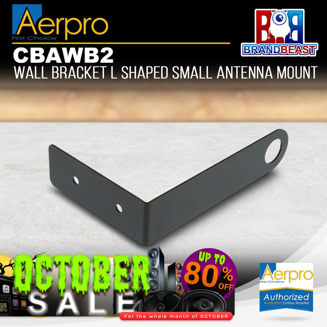 Aerpro CBAWB2 Black Wall Mount Small L-Shaped UHF Antenna Bracket