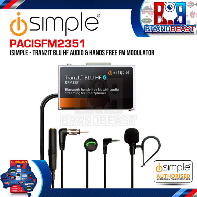 iSimple PACISFM2351 Tranzit BLU HF Audio &amp; Hands Free FM Modulator