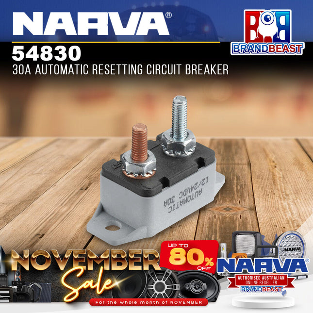 Narva 54830 30A Automatic Resetting Circuit Breaker