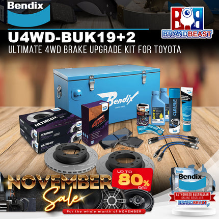 Bendix U4WD-BUK19+2 Ultimate 4WD Brake Upgrade Kit for Toyota