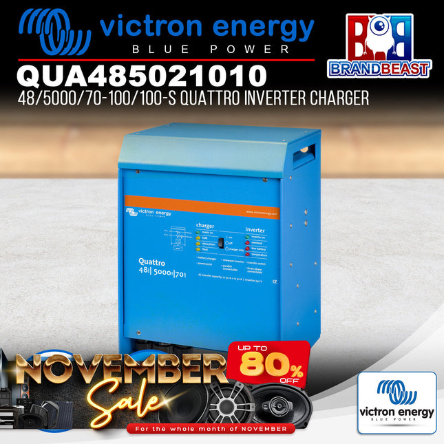Victron Energy QUA485021010 48/5000/70-100/100-S Quattro Inverter Charger