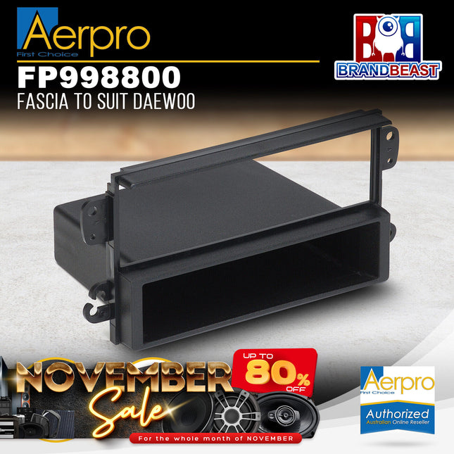 Aerpro FP998800 Single DIN & Pocket Facia Kit Suit Daewoo Various Models - Black