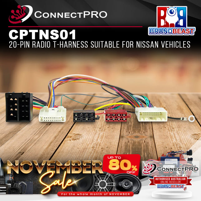 ConnectPRO CPTNS01 20-Pin Radio T-Harness Suitable for Nissan Vehicles