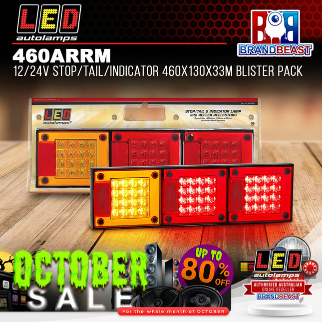 LED Autolamps 460ARRM 12/24V Stop/Tail/Indicator 460x130x33m Blister Pack