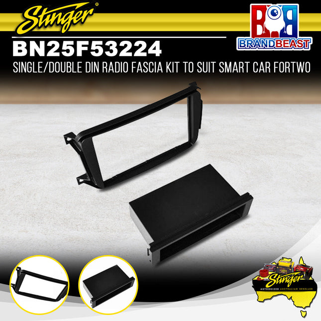 Stinger BN25F53224 Single/Double DIN Radio Fascia Kit For Smart Car For Two 2008