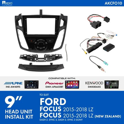 Aerpro AKCFO10 9" Install Kit Ford Focus LZ 2015-2018 SYNC 3