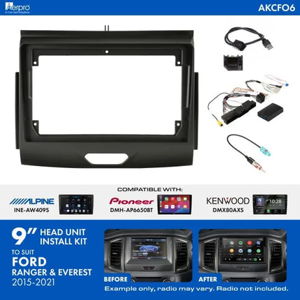 Aerpro AKCFO6 9" Install Kit Ford Ranger 2015-2021 Everest 2015-2022