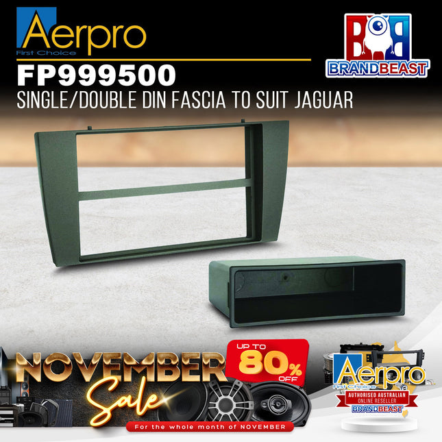 Aerpro FP999500 Single/Double DIN Matte Black Facia Kit For Jaguar S-Type/X-Type