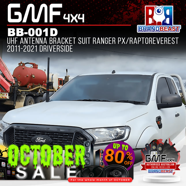 GMF4x4 BB-001D UHF Antenna Bracket Suit PX/RaptorEverest 2011-2021 DriverSide