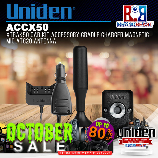Uniden ACCX50 Xtrak50 CarKit Accessory Cradle Charger Magnetic Mic AT820 Antenna