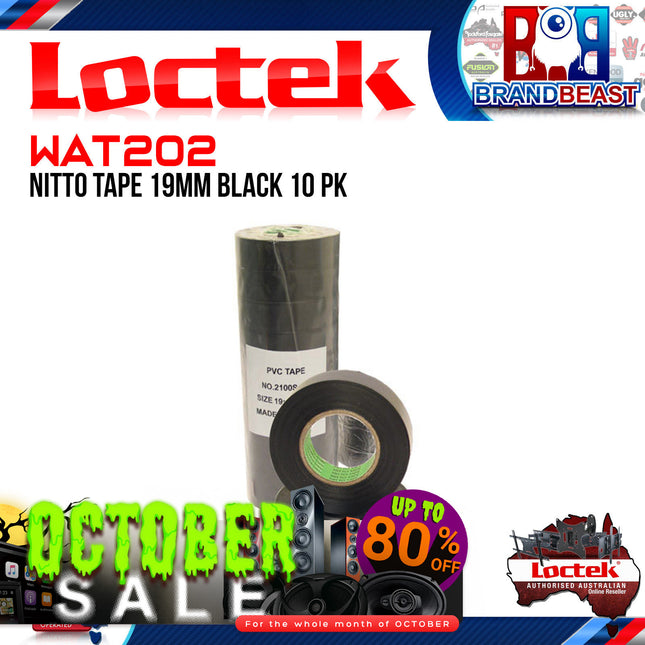 DNA WAT202 19mm x 20m Black Nitto Tape - 10 Pieces