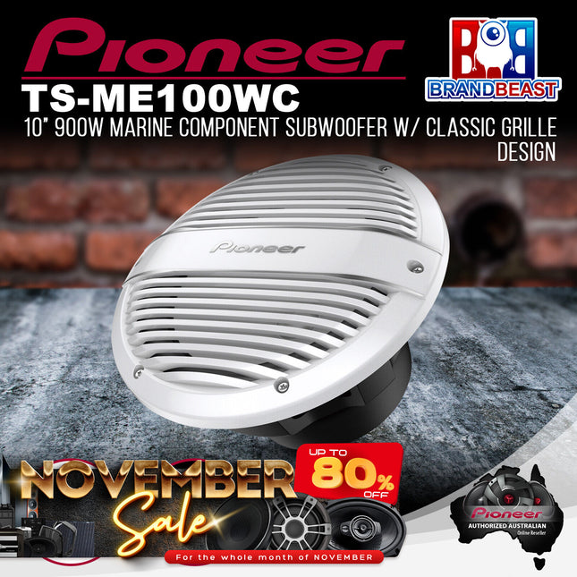 Pioneer TS-ME100WC 10" Marine Component Subwoofer w/ Classic Grille Design