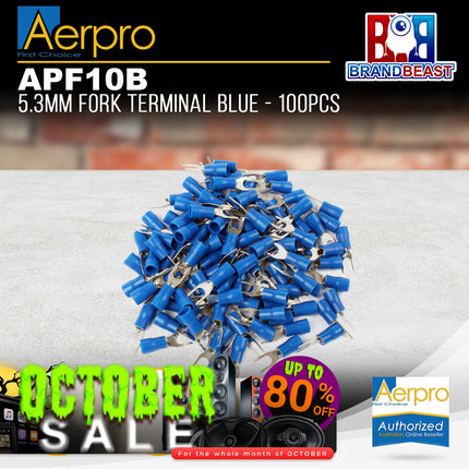 Aerpro APF10B 5.3mm Fork Terminal Blue - 100pcs