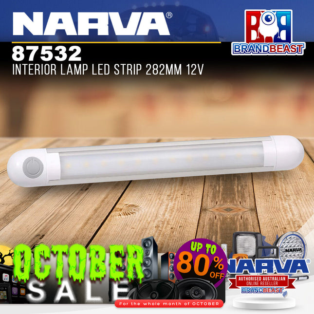 Narva 87532 LED Interior Strip Lamp With 12V Off/On Switch (282mm x 34mm)