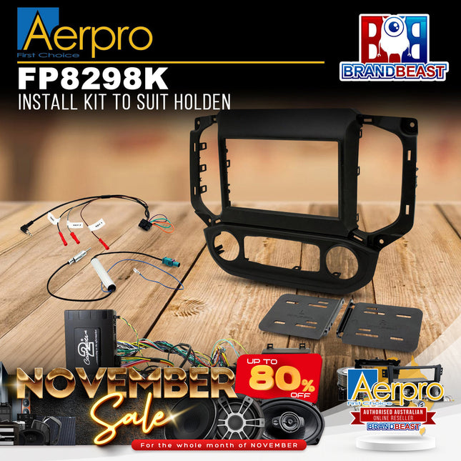 Aerpro FP8298K 2DIN Black Install Kit Suit Holden Colorado Z71 & Trailblazer LTZ