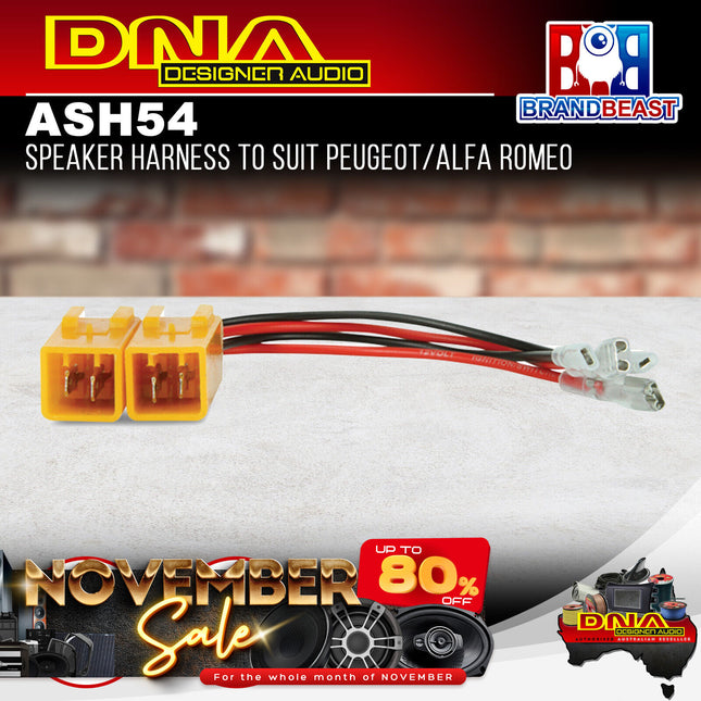 DNA ASH54 Speaker Harness To Suit Peugeot/Alfa Romeo