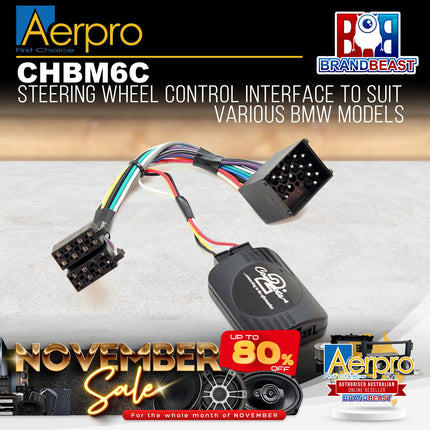 Aerpro CHBM6C Steering Wheel Control Harness Suit BMW/Mini Round Pin