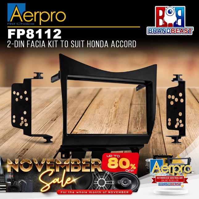 Aerpro FP8112 Double DIN Black Facia Kit Suit Honda Accord Euro 2003 - 2007