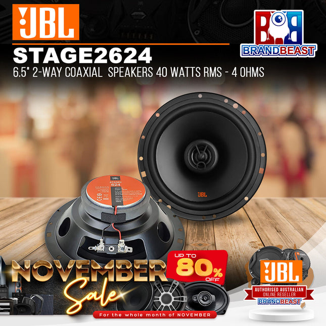 JBL Stage2 624 6.5" 2-Way Coaxial Speakers 40 Watts RMS - 4 Ohms