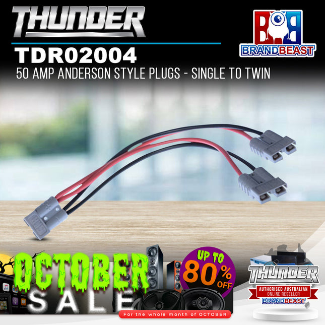 Thunder TDR02004 50 Amp Anderson Style Plugs - Single to Twin